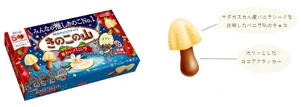 明治「推しきのこの山味わいバニラ」期間限定発売 - フードボイス